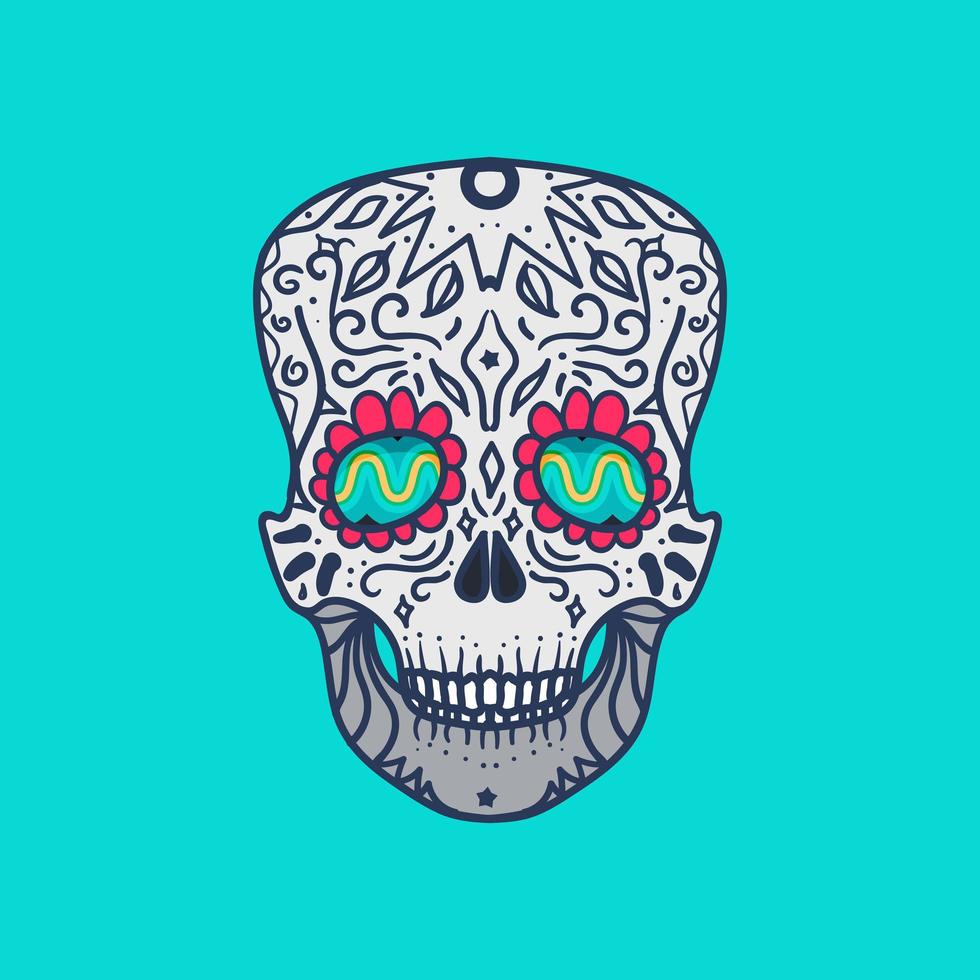 crâne détaillé mexicain vecteur