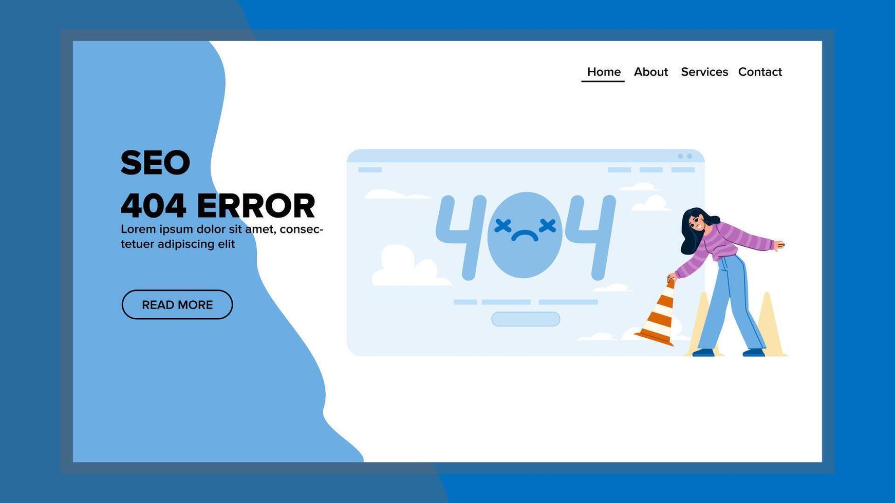 page seo 404 Erreur vecteur