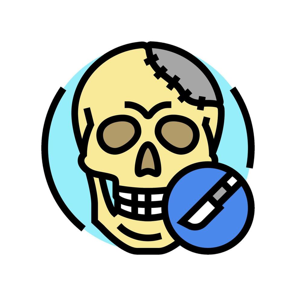 cranioplastie chirurgie Couleur icône vecteur illustration