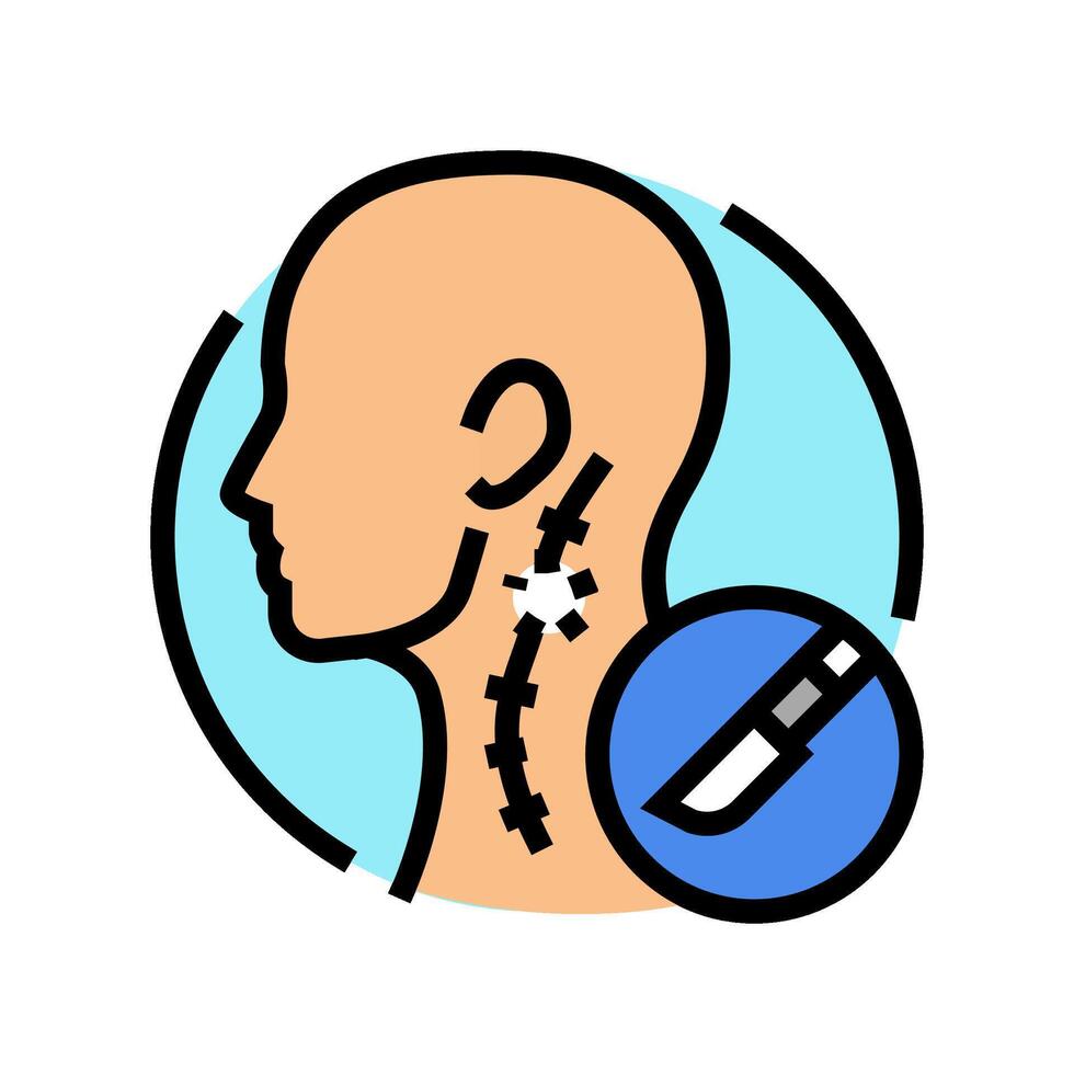 lymphe nœud dissection chirurgie Couleur icône vecteur illustration