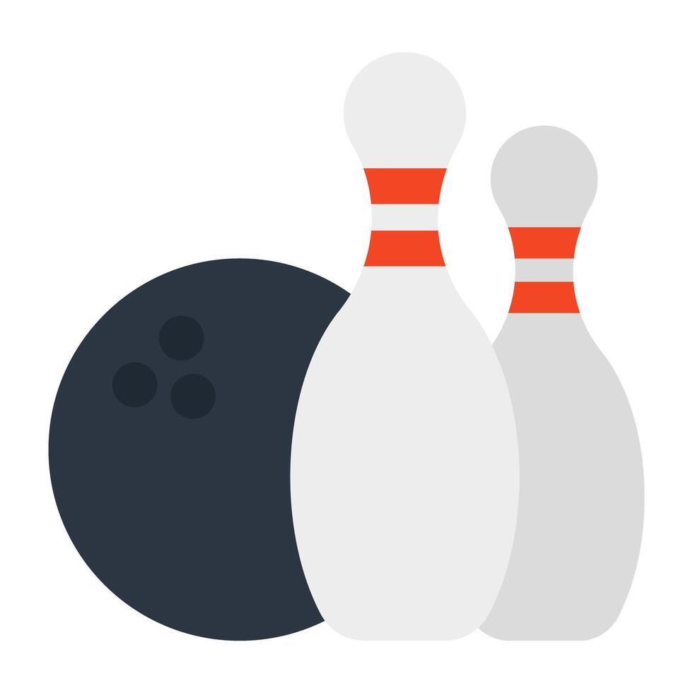 bowling Balle avec des bougeoirs, icône de jeu de quilles vecteur