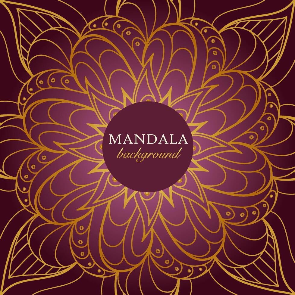 vecteur luxe ornemental Indien mandala conception Contexte dans or Couleur