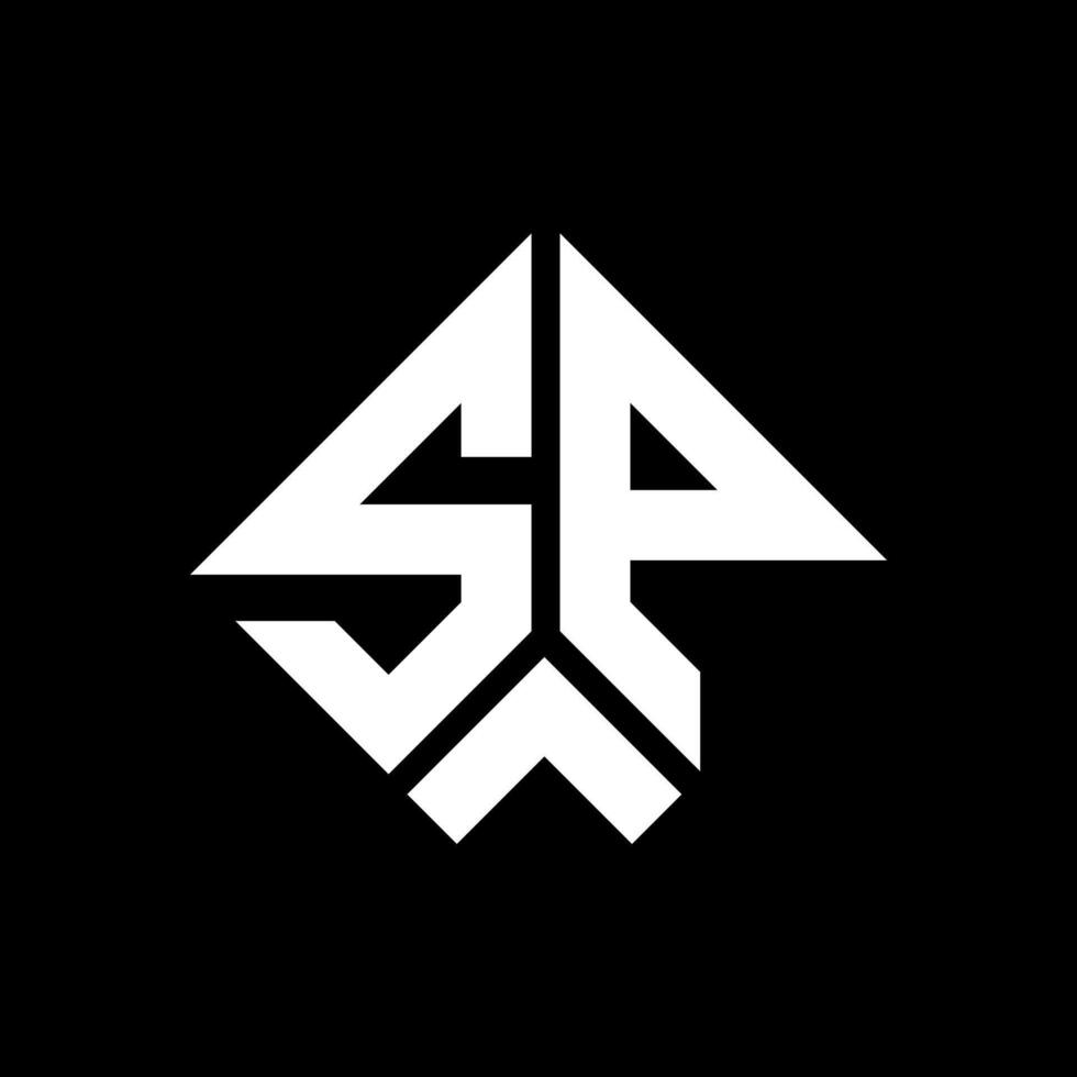 sp lettre logo conception sur noir Contexte. sp Créatif initiales lettre logo concept. sp lettre conception. vecteur
