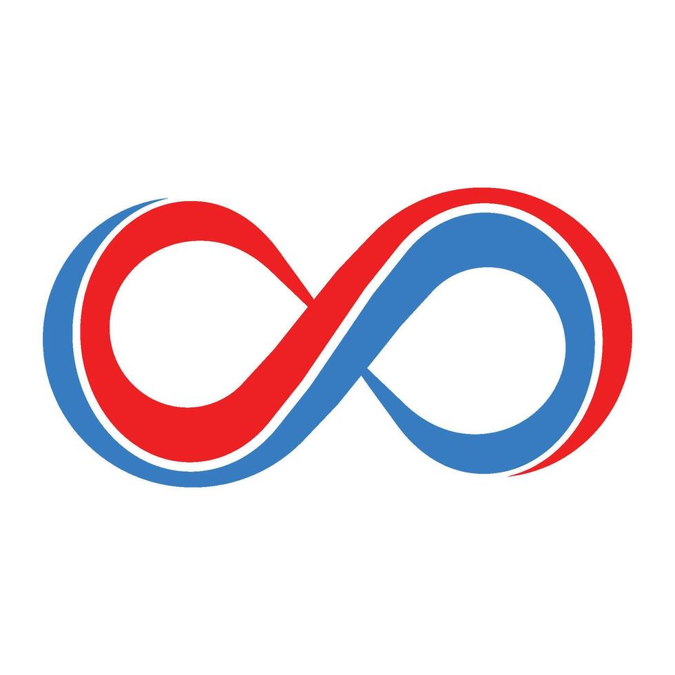 le bleu et rouge infini symbole est une représentation de le interminable possibilité vecteur