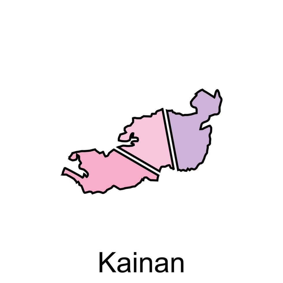 carte ville de Kainan plat conception coloré logo, carte sur blanc Contexte vecteur