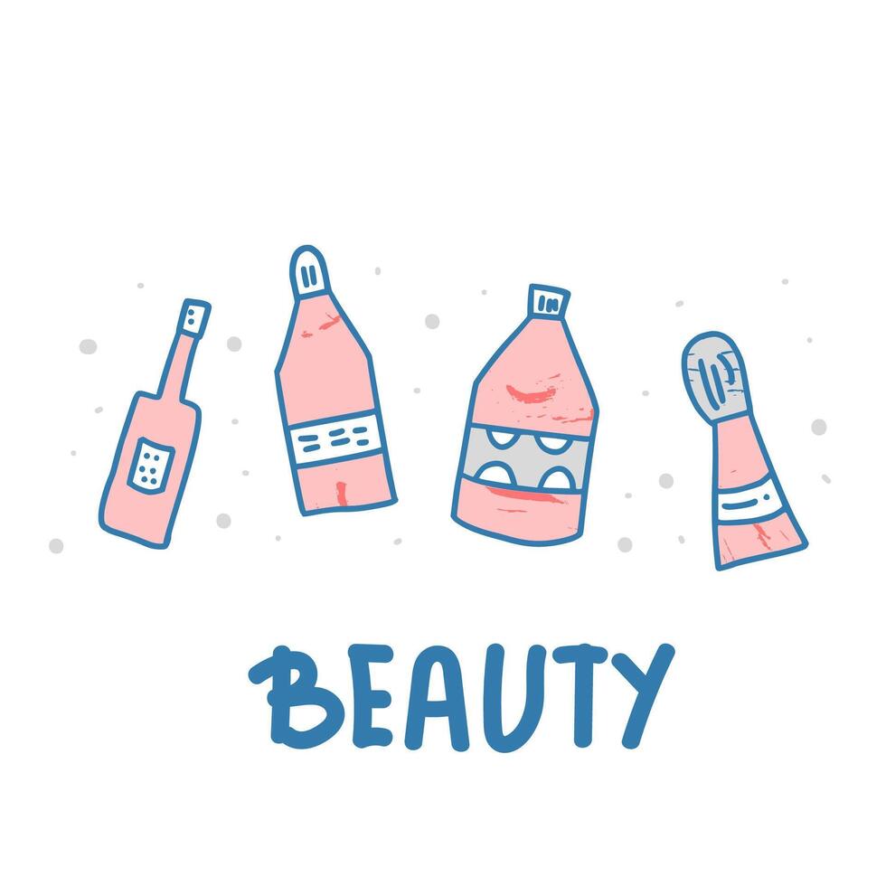 beauté Provisions ensemble. vecteur conception illustration.