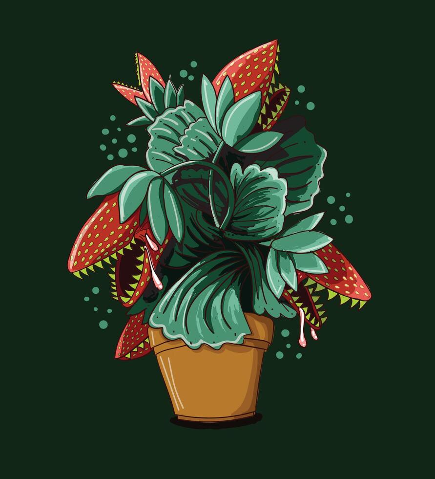 fraise monstre illustration vecteur