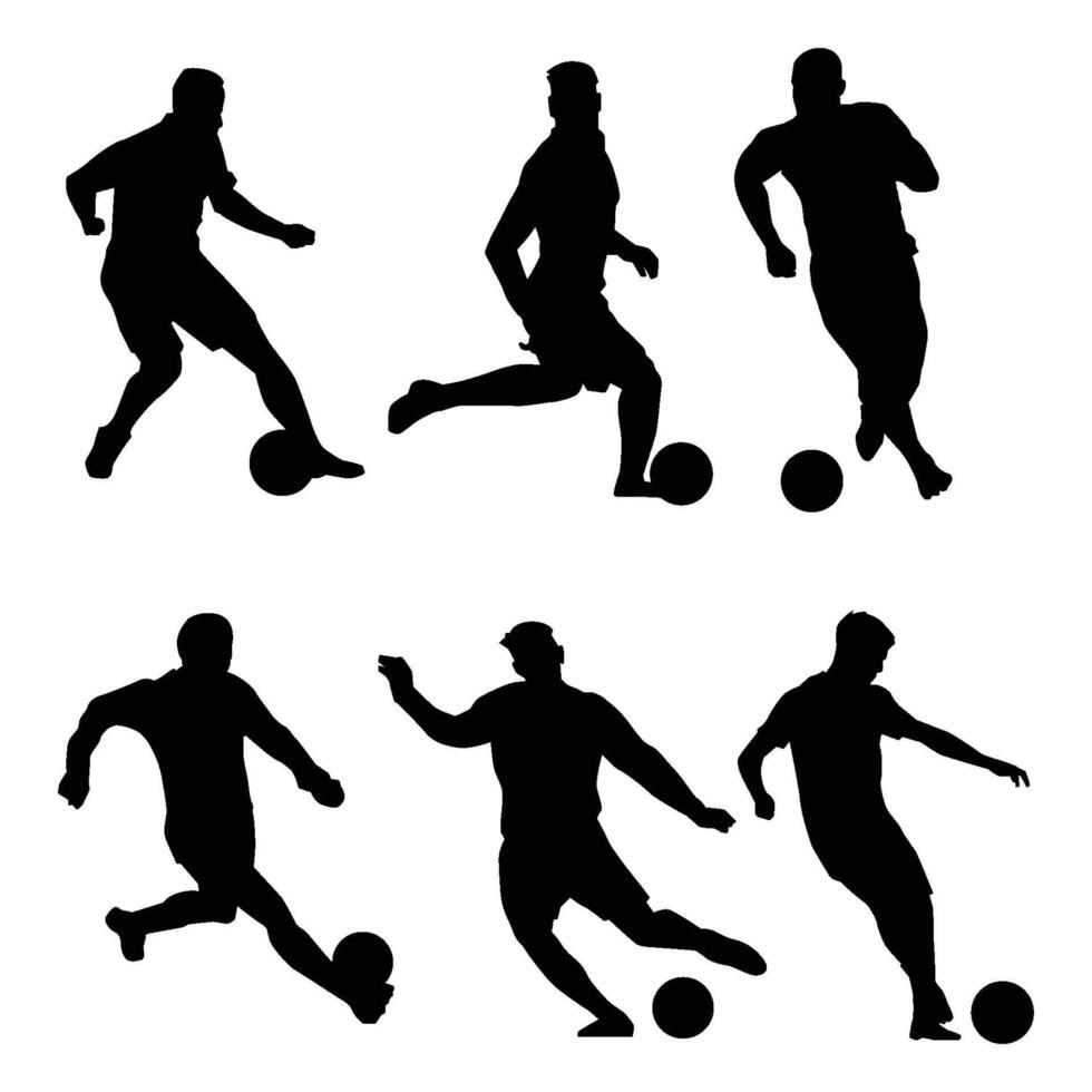 silhouette Football collection7, vecteur Icônes de Football