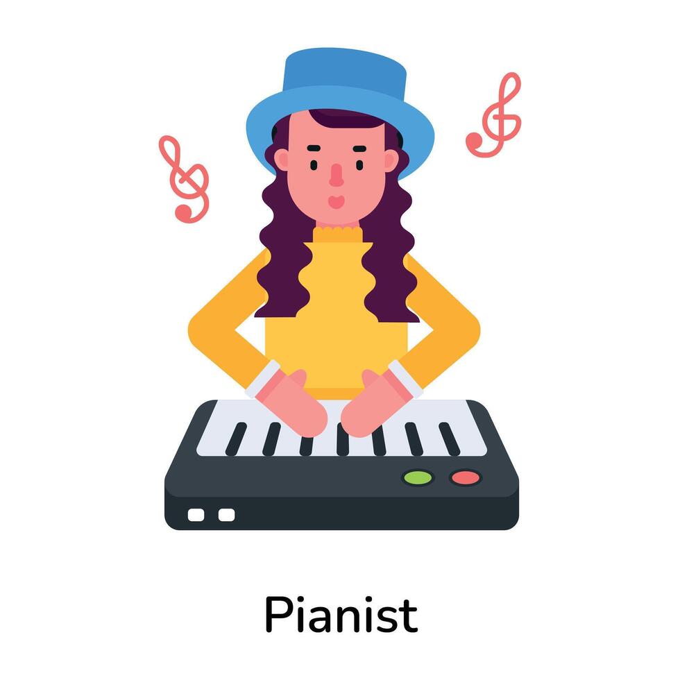 concepts de pianiste à la mode vecteur