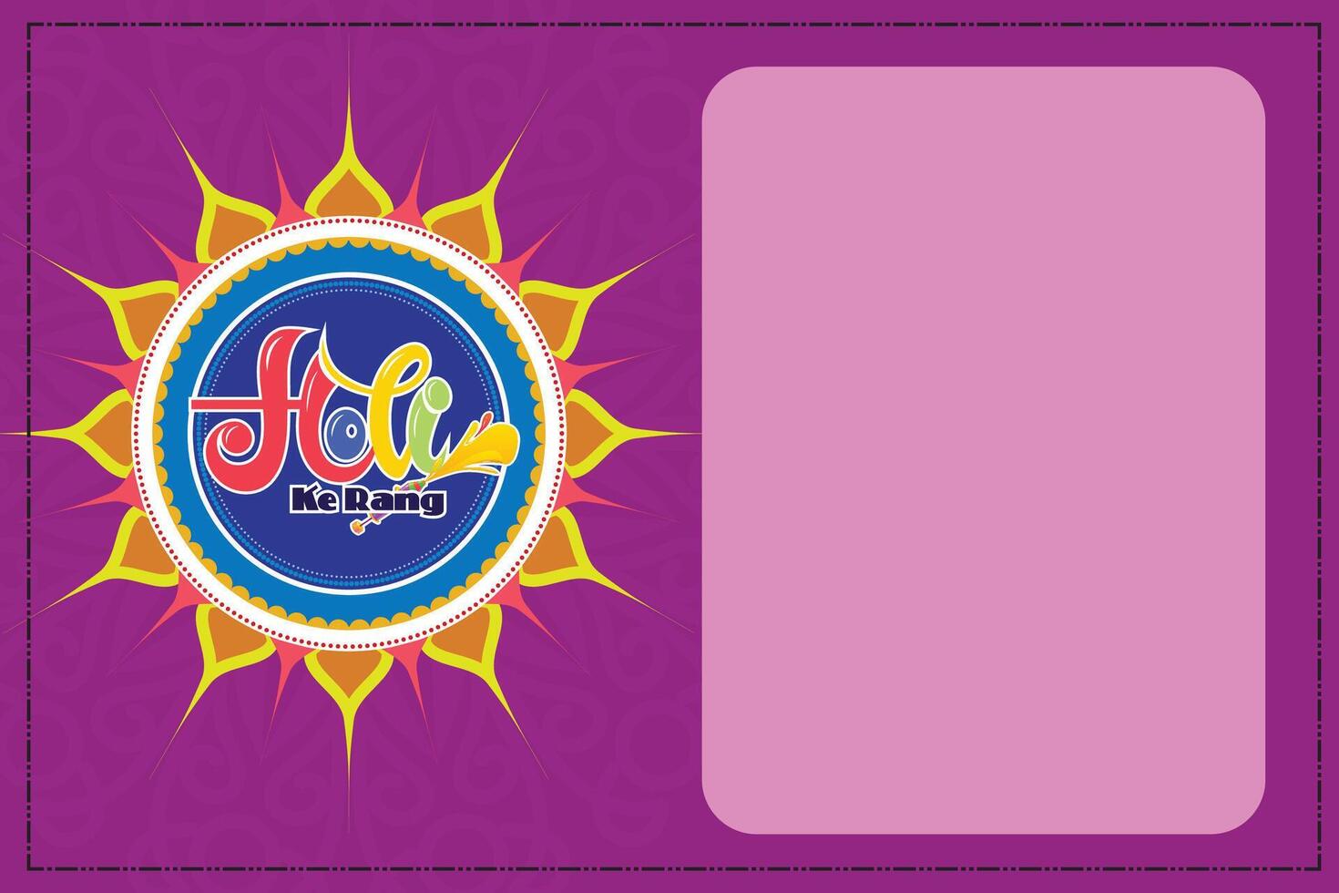 Holi Festival avec coloré arrière-plan, content Holi faute de frappe vecteur