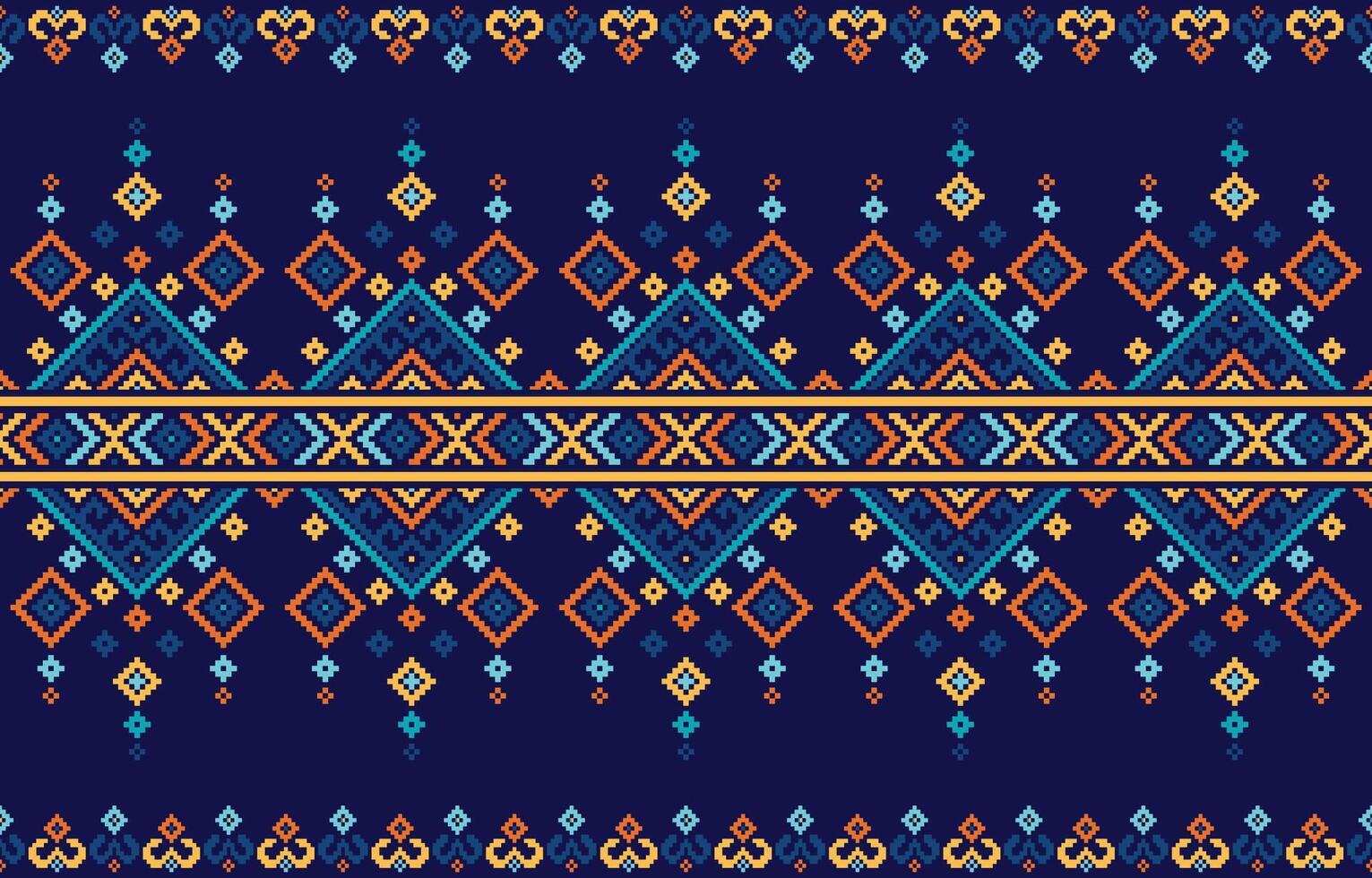 une en tissu conception avec un ethnique modèle de géométrique formes. conception pour tissu, motif, tribal, rayure, ornemental, mexicain, répétition, triangle, tapis, broderie, rétro, illustration, motif. vecteur