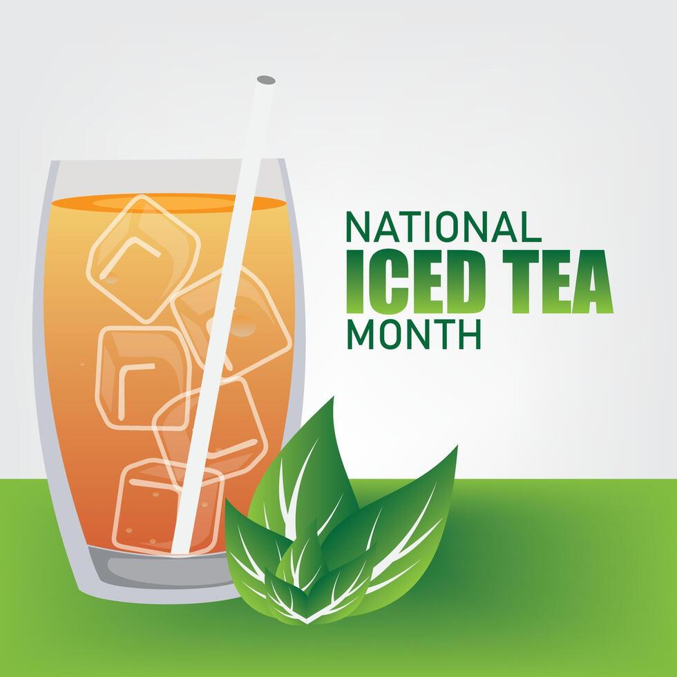 nationale glacé thé mois vecteur graphique bien pour nationale glacé thé mois fête. plat conception..simple et élégant conception