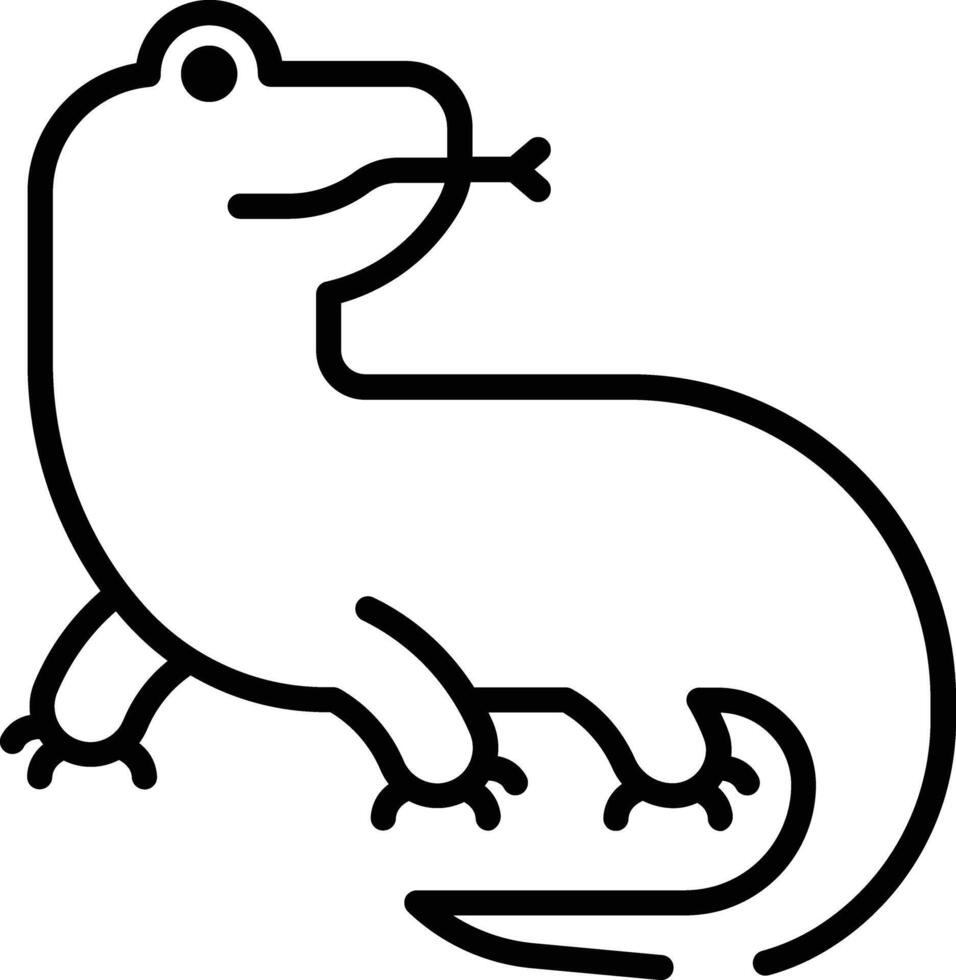 Komodo glyphe et ligne vecteur illustration