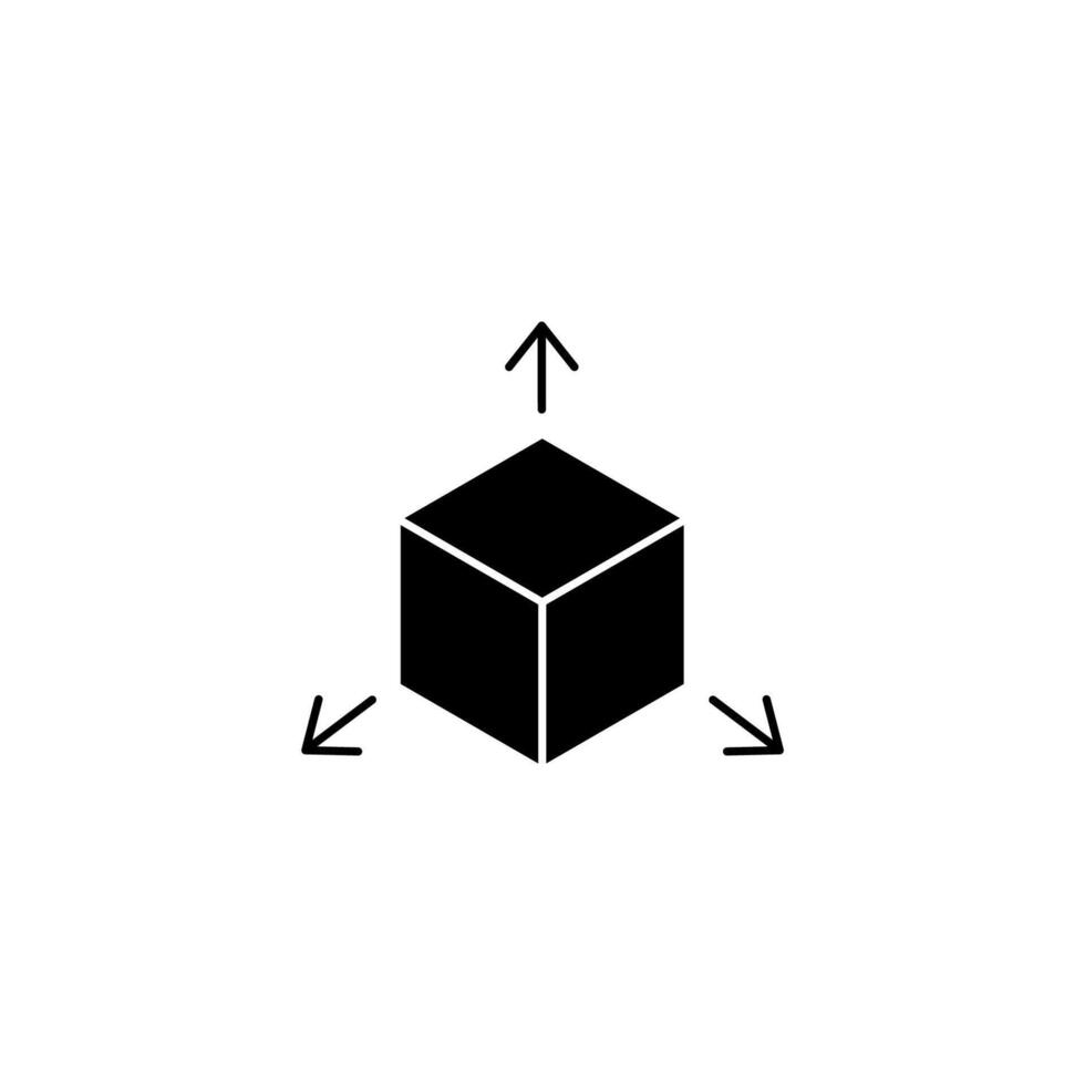 Trois dimensionnel concept ligne icône. Facile élément illustration. Trois dimensionnel concept contour symbole conception. vecteur