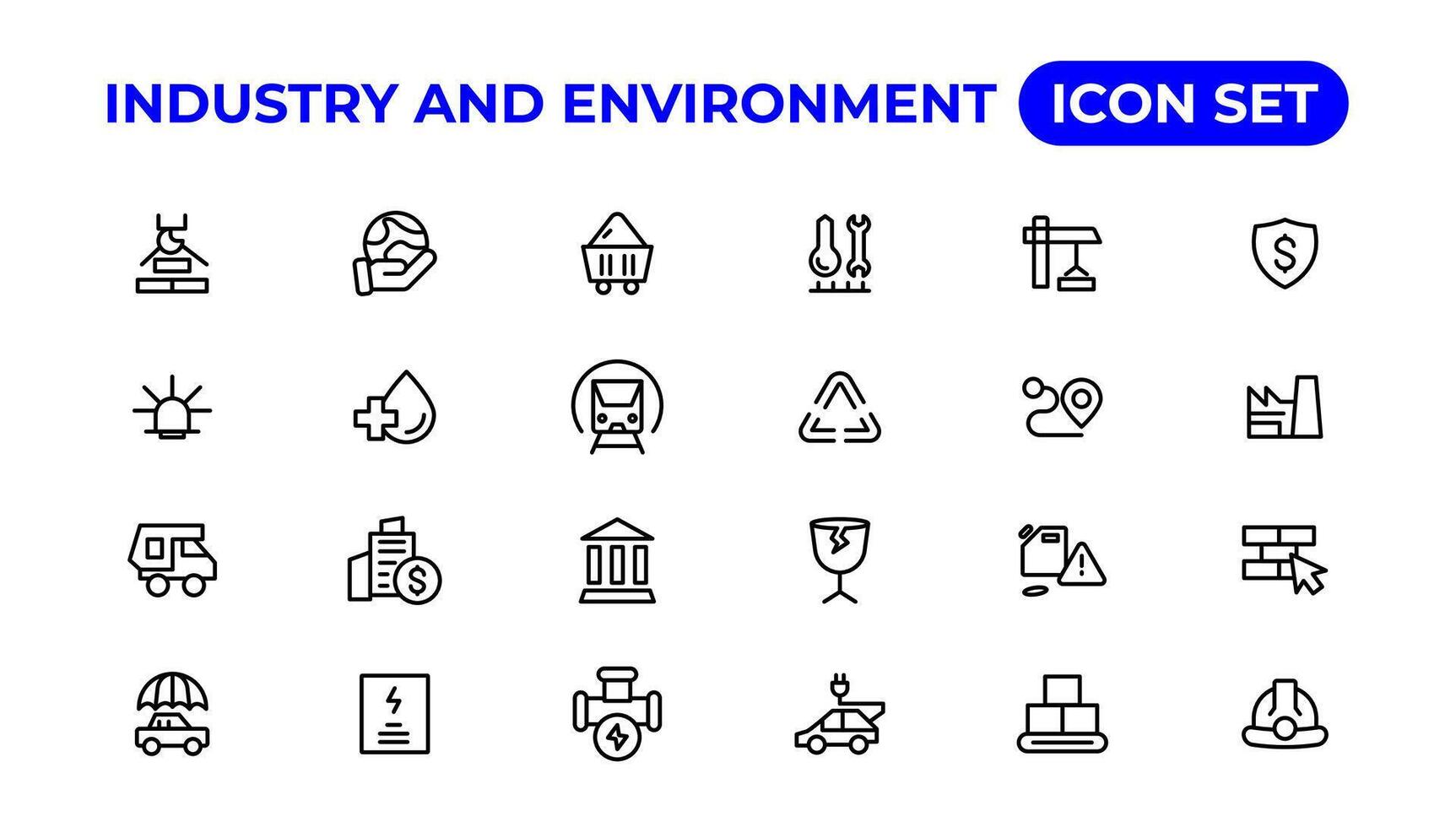 ensemble de contour Icônes en relation à vert, renouvelable énergie, alternative sources énergie. éco icône collection.contour icône collection. vecteur
