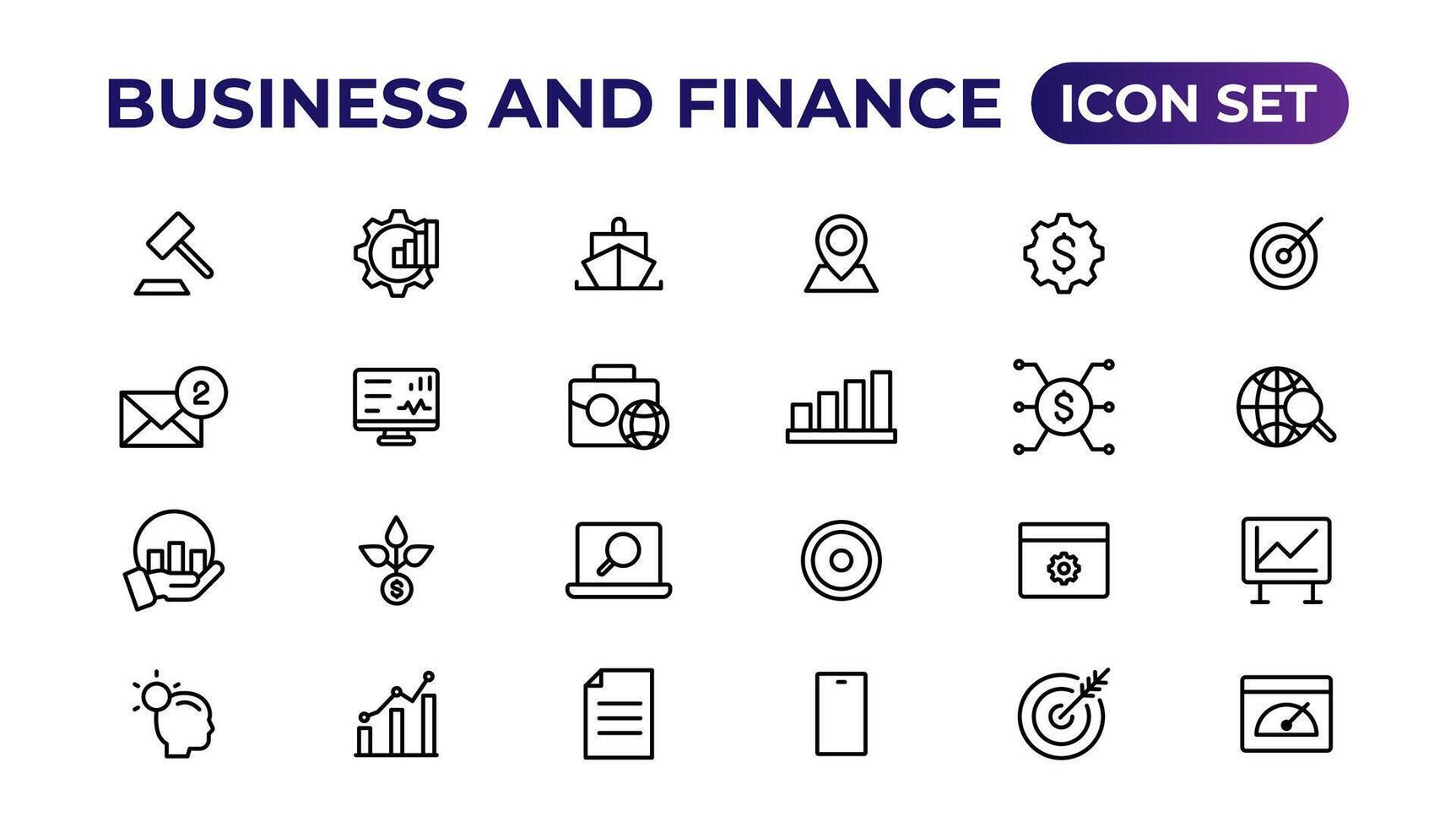 affaires et la finance icône ensemble. affaires et société vecteur icône.argent, investissement, travail en équipe, réunion, Partenariat, réunion, travail succès.