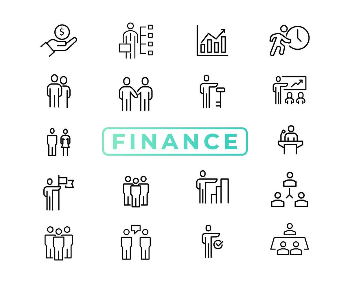 la finance ligne Icônes ensemble. argent Paiements éléments contour Icônes collection. Paiements éléments symboles. monnaie, argent, banque, crypto-monnaie, vérifier, portefeuille, porcin, équilibre, sûr - Stock vecteur. vecteur