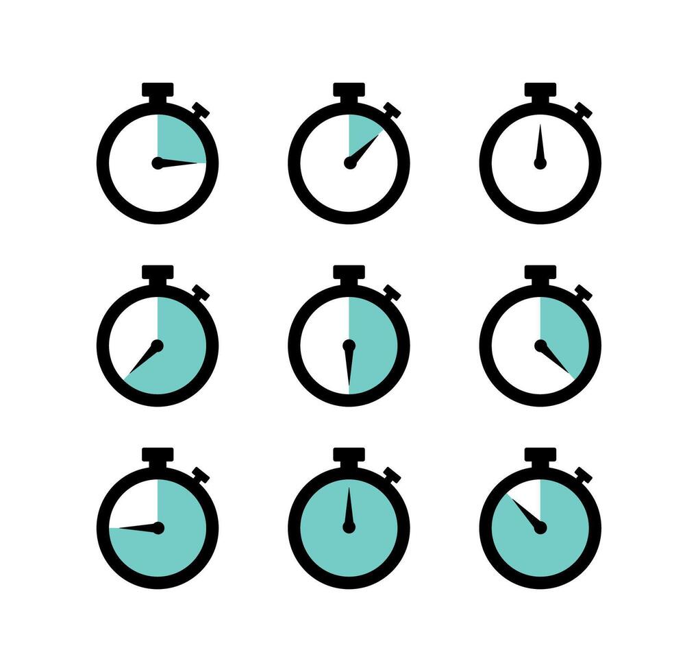 chronomètre icône dans différent style vecteur illustration.. contour chronomètre icône. alarme pictogramme.
