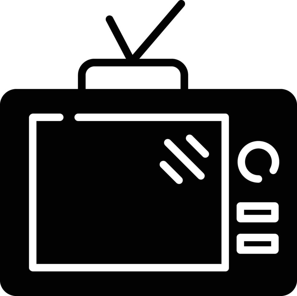 télévision glyphe et ligne vecteur illustration