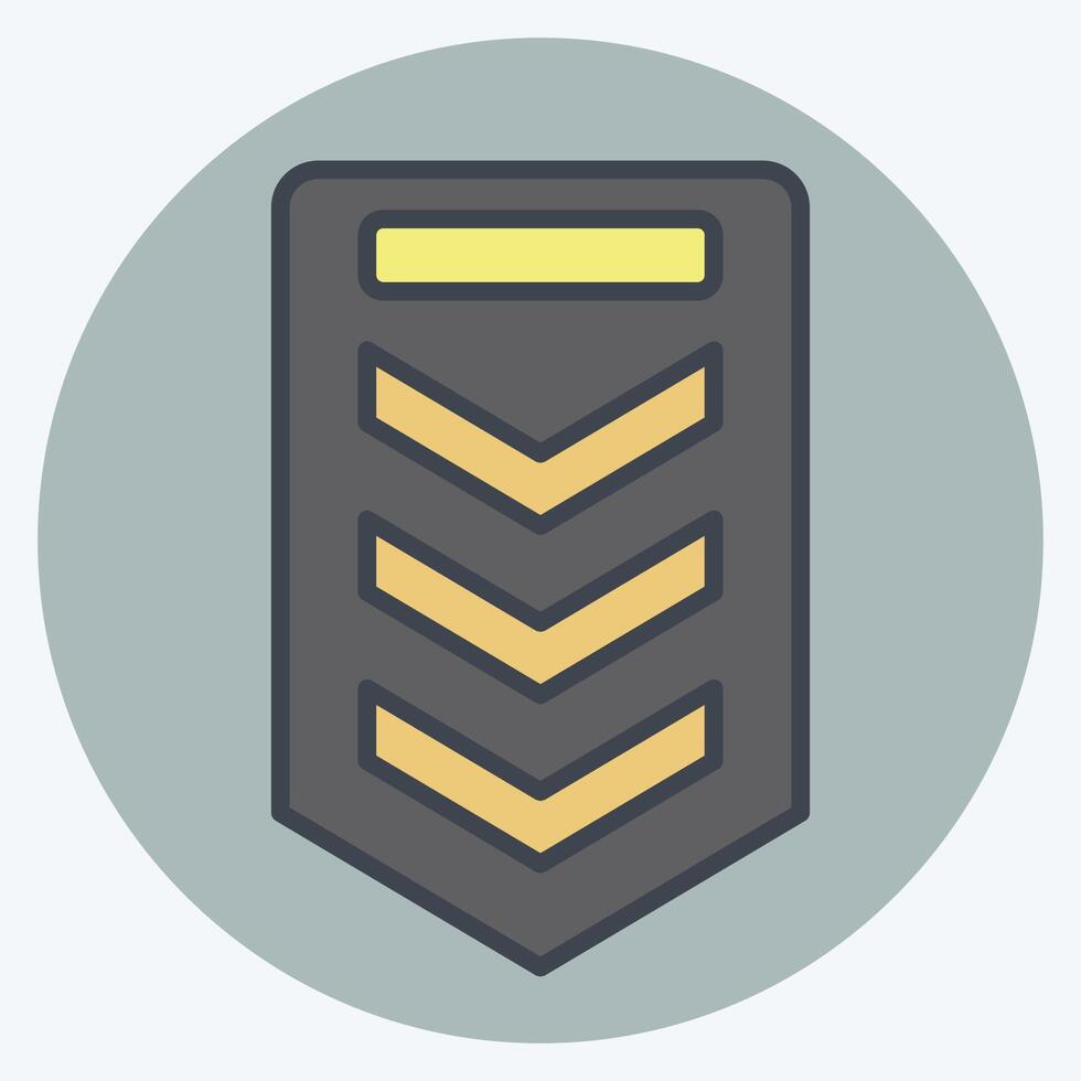 icône sergent. en relation à militaire et armée symbole. Couleur camarade style. Facile conception illustration vecteur