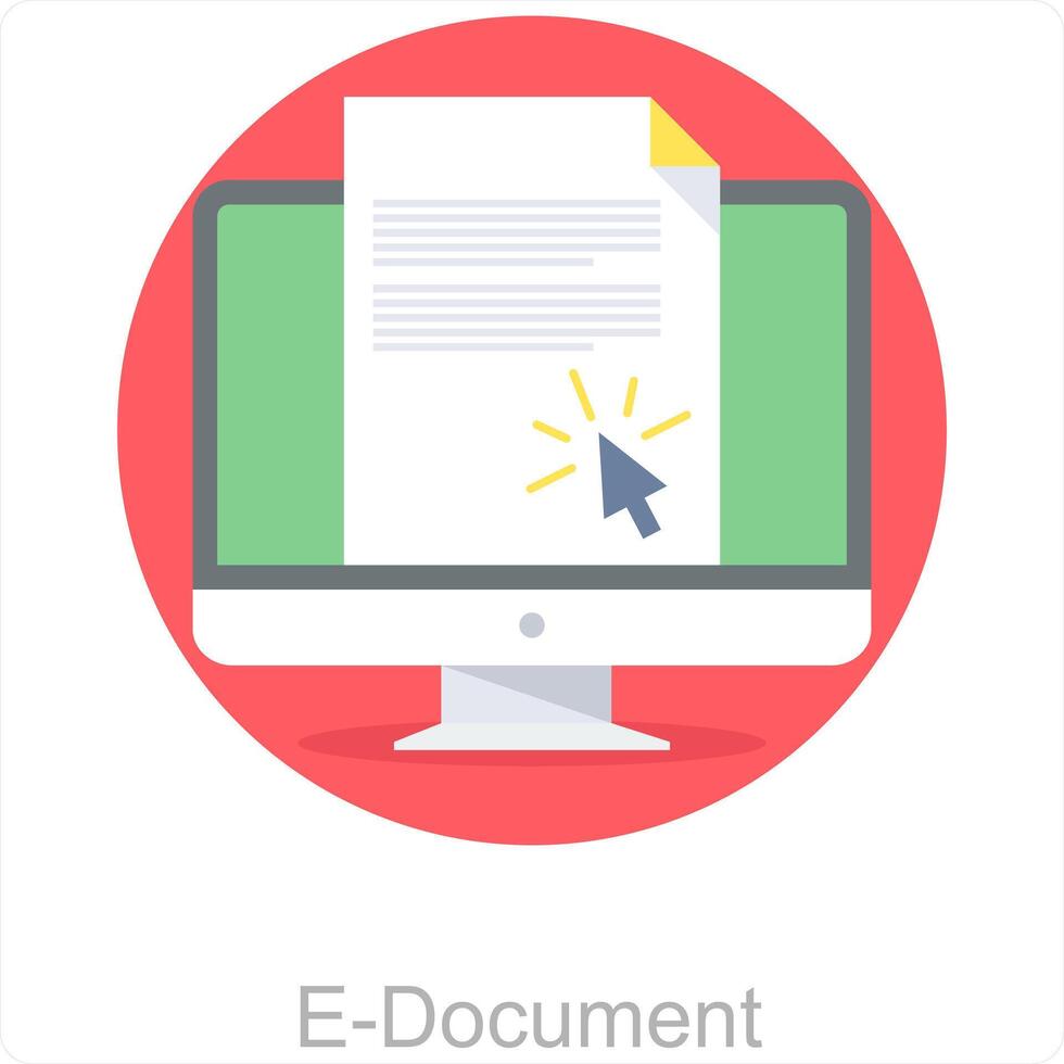 document électronique et en ligne icône concept vecteur