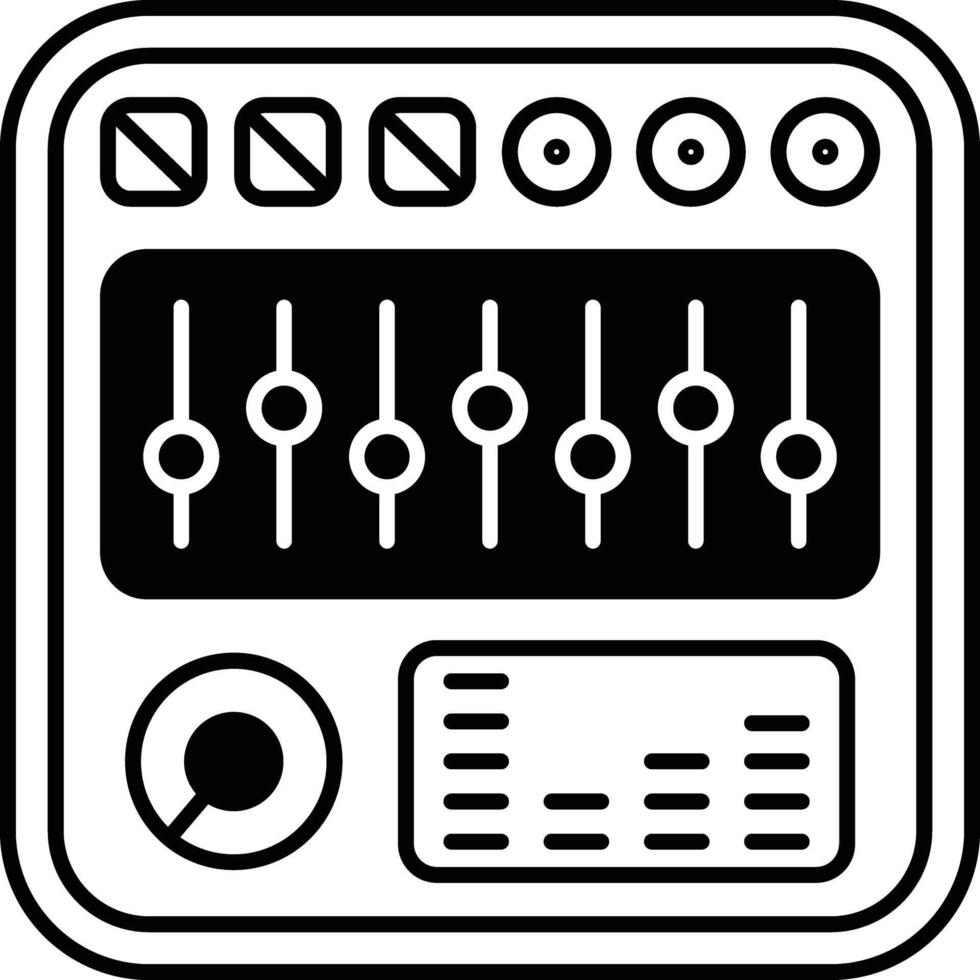 l'audio égaliseur glyphe et ligne vecteur illustration