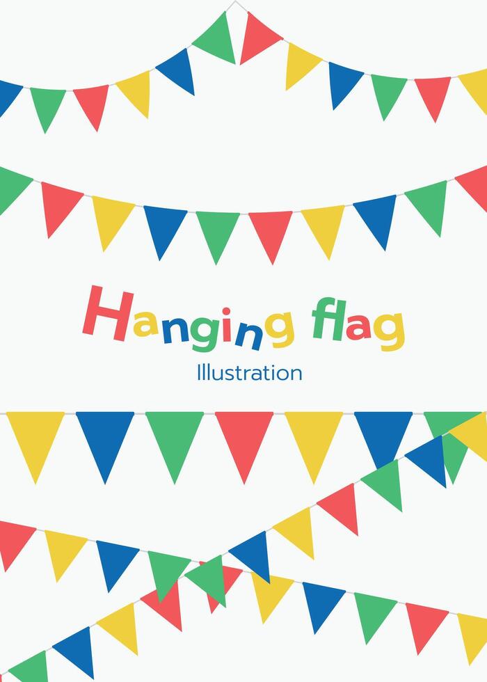 triangulaire chaîne pendaison drapeaux, décoratif coloré fête fanions pour anniversaire fête, Festival décoration. vecteur