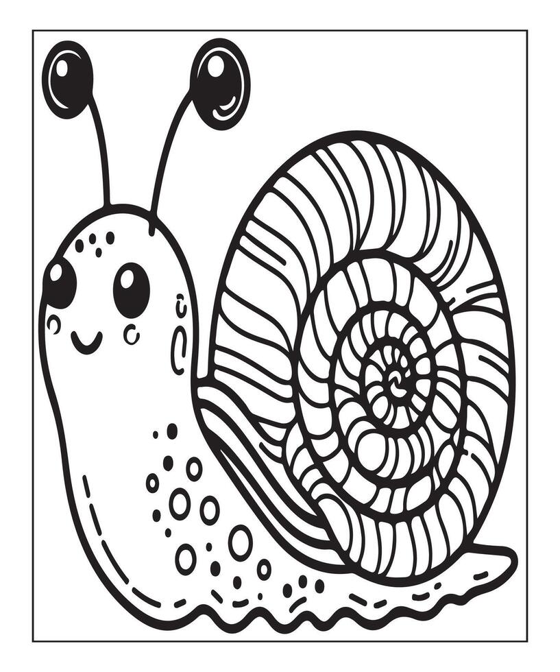 ai généré escargot coloration page pour des gamins vecteur