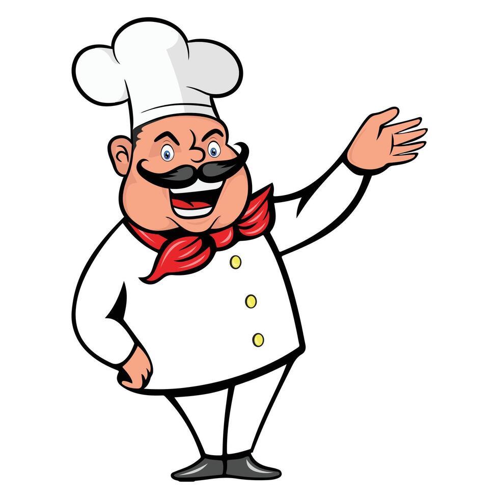 personnage de dessin animé de chef vecteur