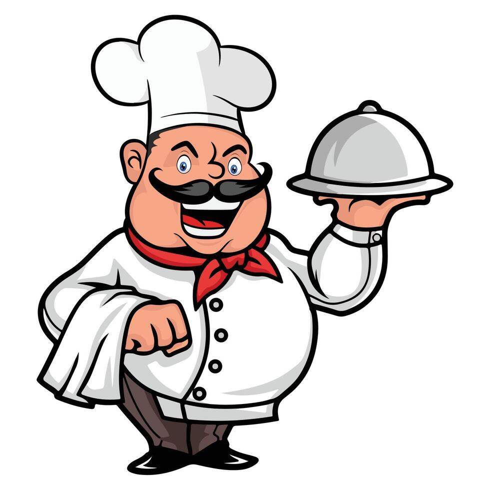 personnage de dessin animé de chef vecteur