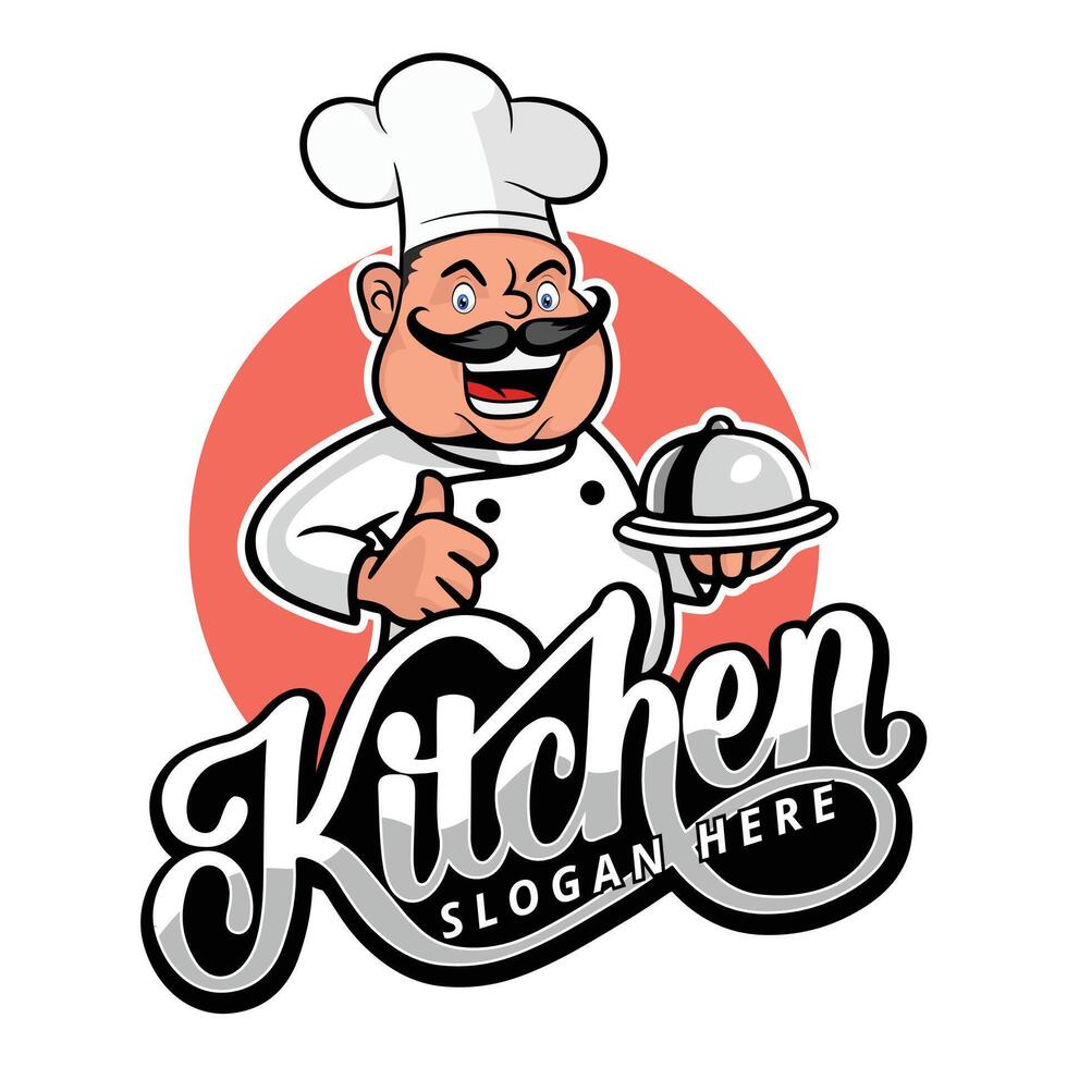 chef dessin animé personnage logo vecteur