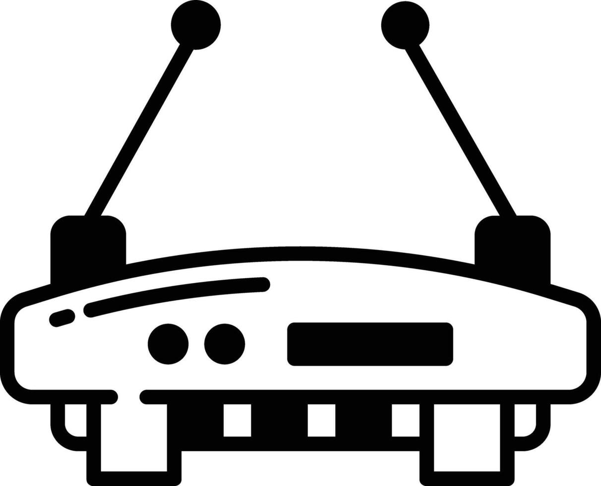 routeur glyphe et ligne vecteur illustration