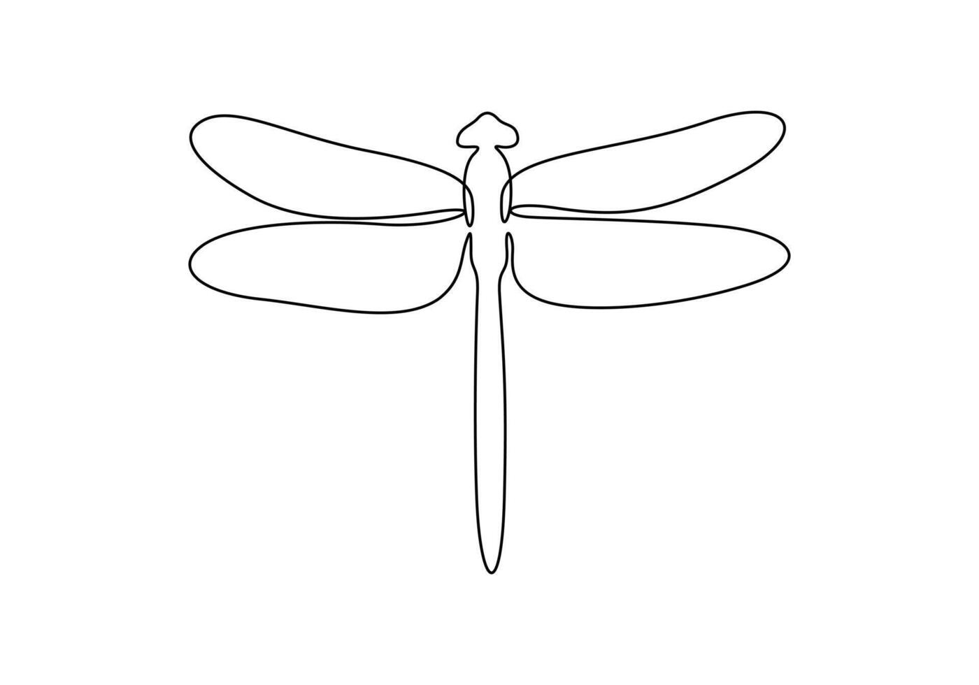 continu un ligne dessin de mignonne libellule vecteur illustration. pro vecteur