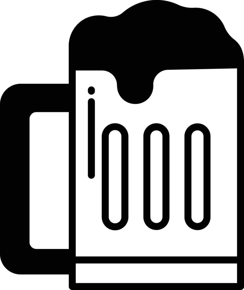 Bière glyphe et ligne vecteur illustration