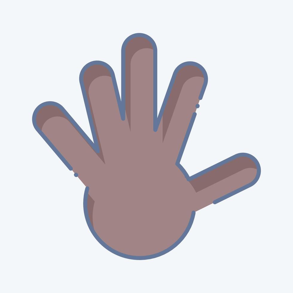 icône main. en relation à Sud Afrique symbole. griffonnage style. Facile conception illustration vecteur
