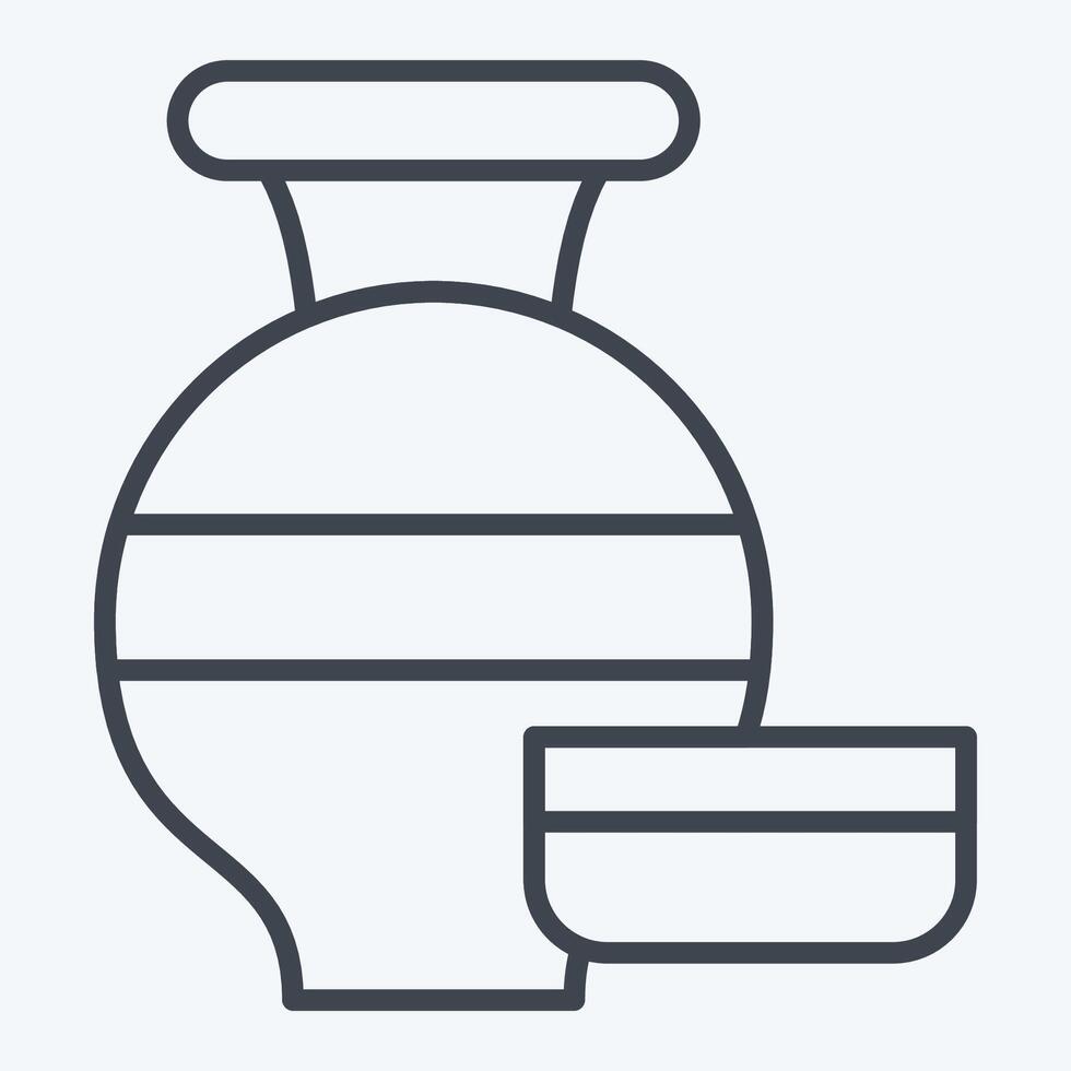 icône vases. en relation à Sud Afrique symbole. ligne style. Facile conception illustration vecteur