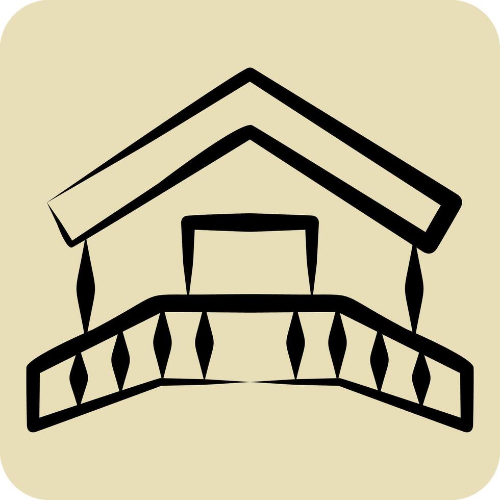 icône maison. en relation à Sud Afrique symbole. main tiré style. Facile conception illustration vecteur