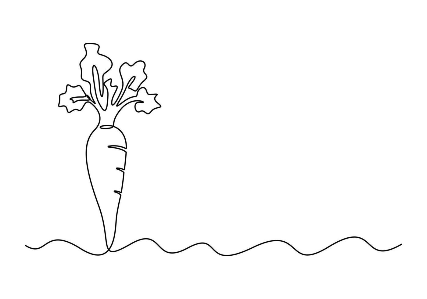carotte dans un continu ligne dessin de carotte vecteur illustration
