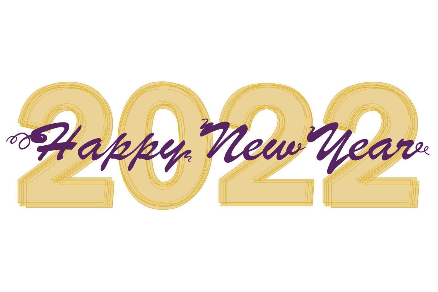 Lettrage de main de texte de script de bonne année 2021. affiche de typographie de célébration de modèle de conception d'or, bannière ou carte de voeux pour joyeux noël et bonne année. vecteur