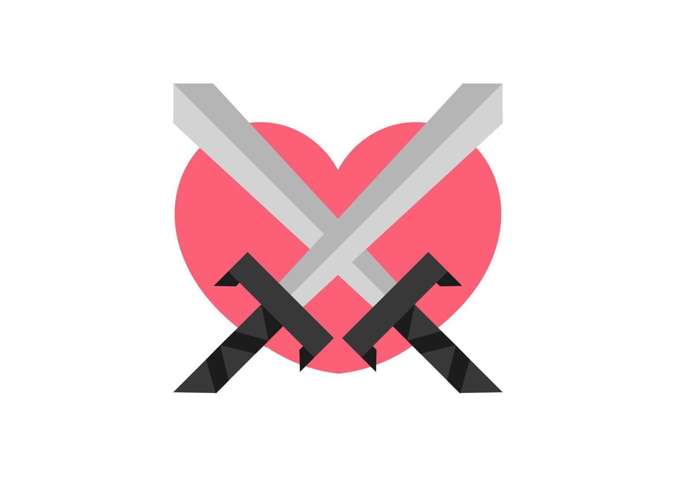 illustration de coeur et d'épée vecteur