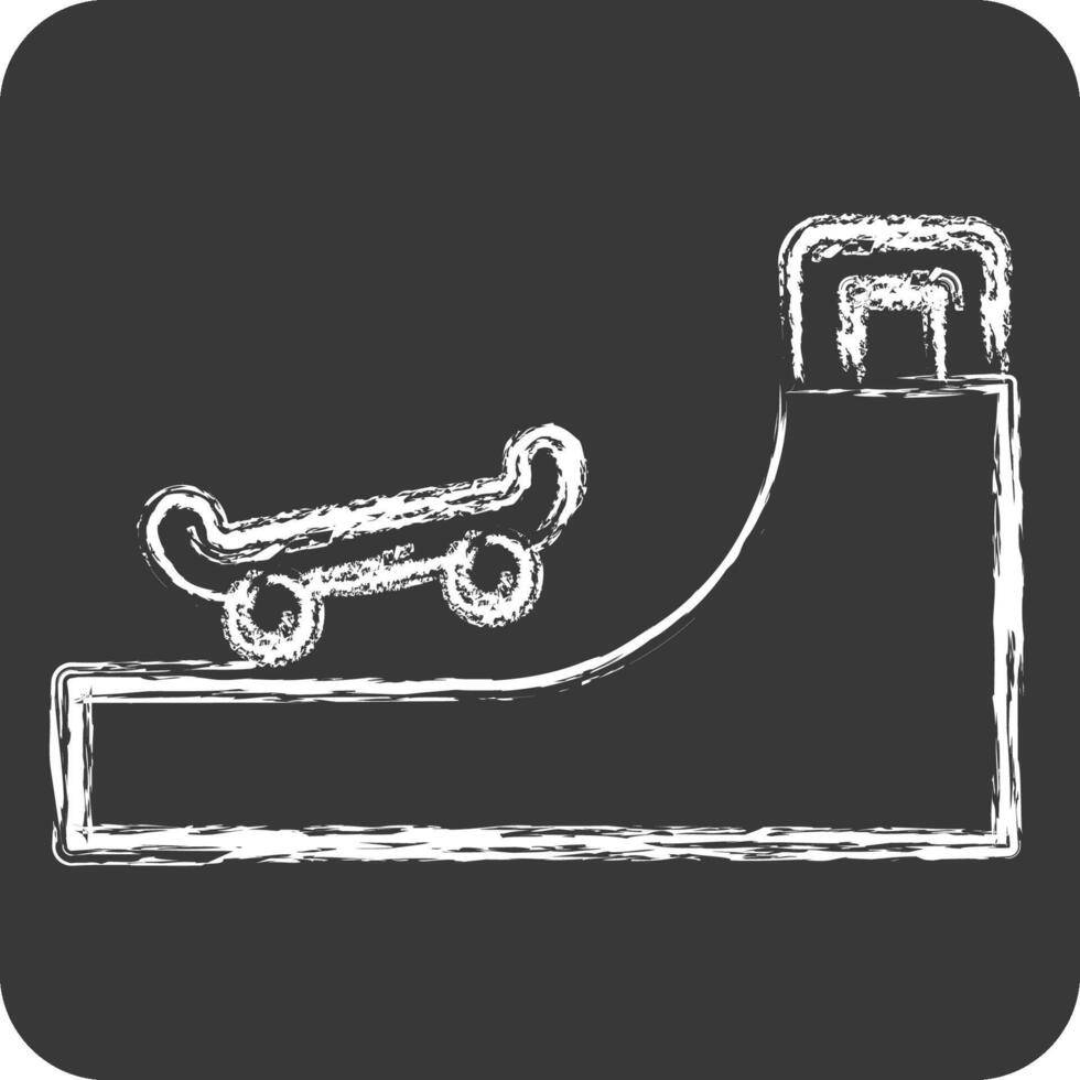 icône rampe 2. en relation à patinage symbole. craie style. Facile conception illustration vecteur