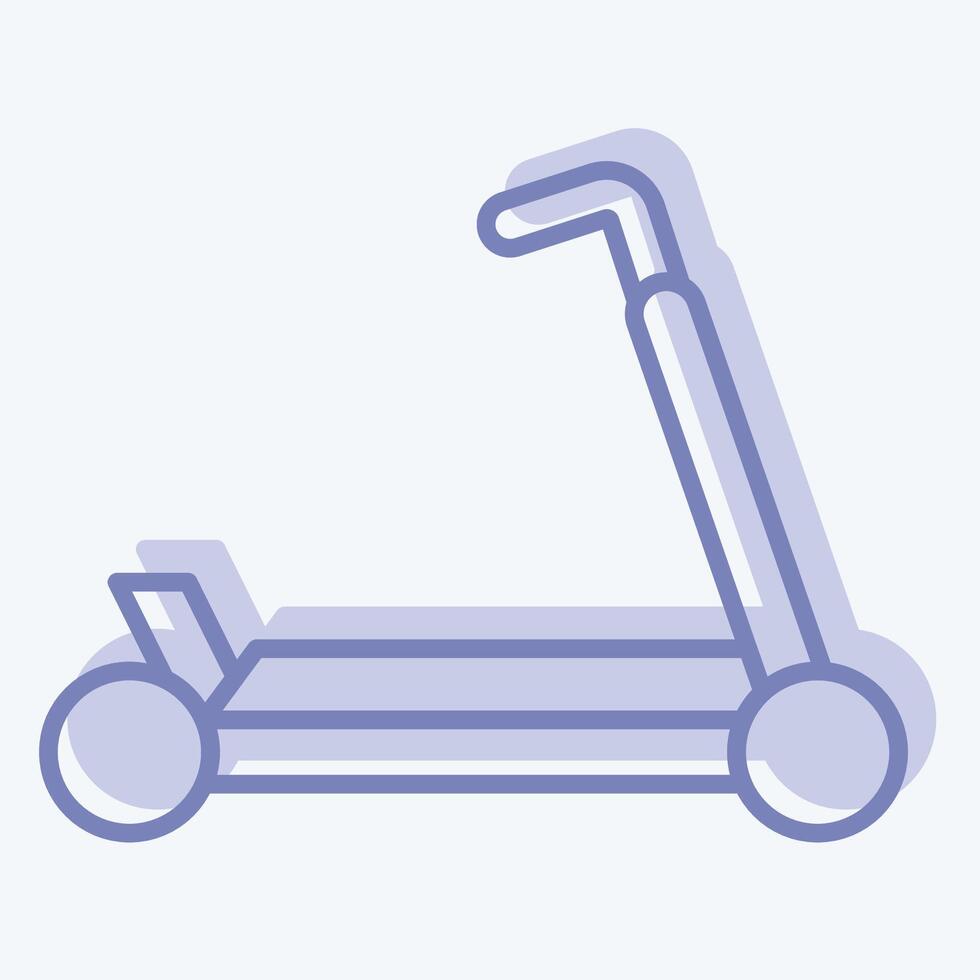 icône donner un coup scooter. en relation à patinage symbole. deux Ton style. Facile conception illustration vecteur