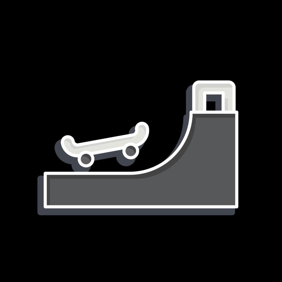 icône rampe 2. en relation à patinage symbole. brillant style. Facile conception illustration vecteur