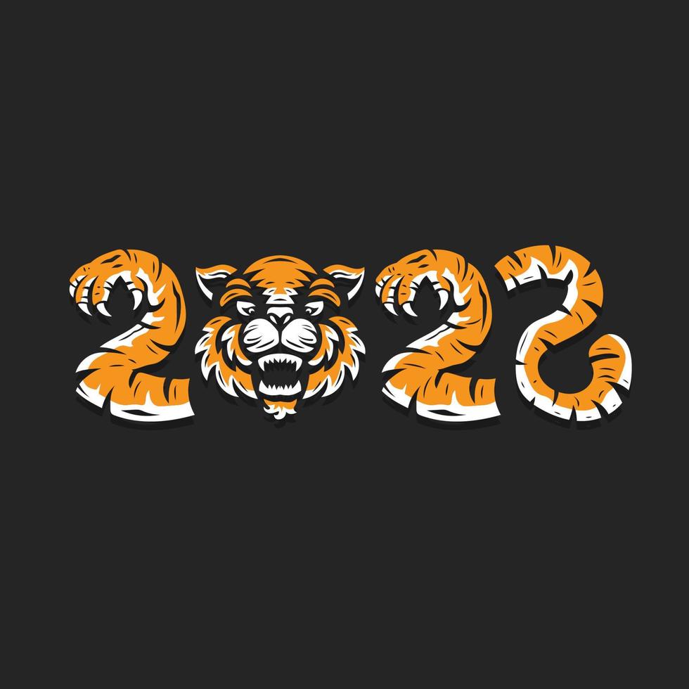 bonne année 2022. l'année du tigre vecteur