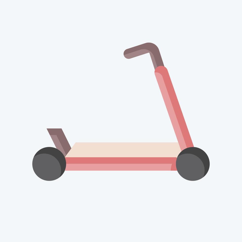 icône donner un coup scooter. en relation à patinage symbole. plat style. Facile conception illustration vecteur