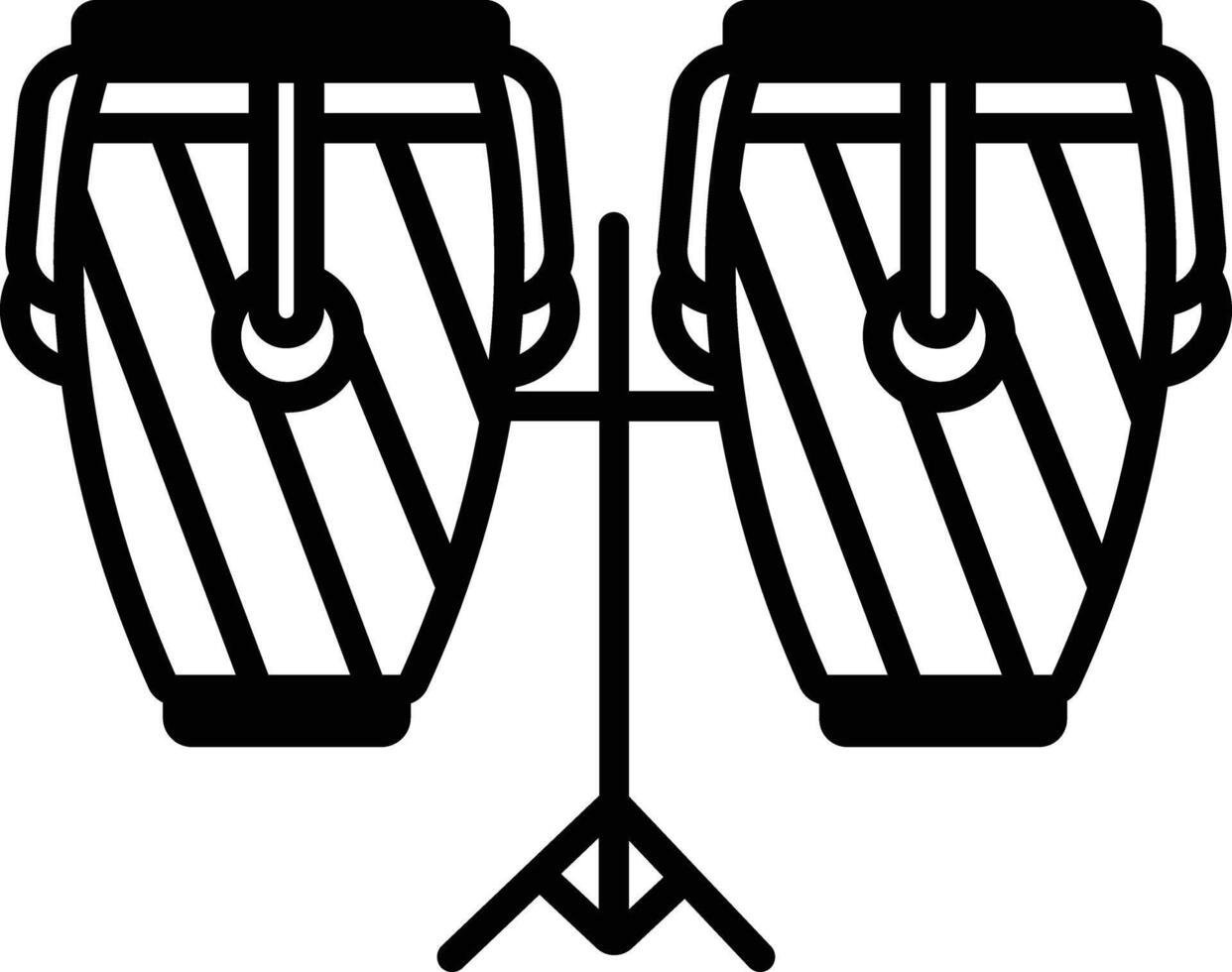 conga glyphe et ligne vecteur illustration