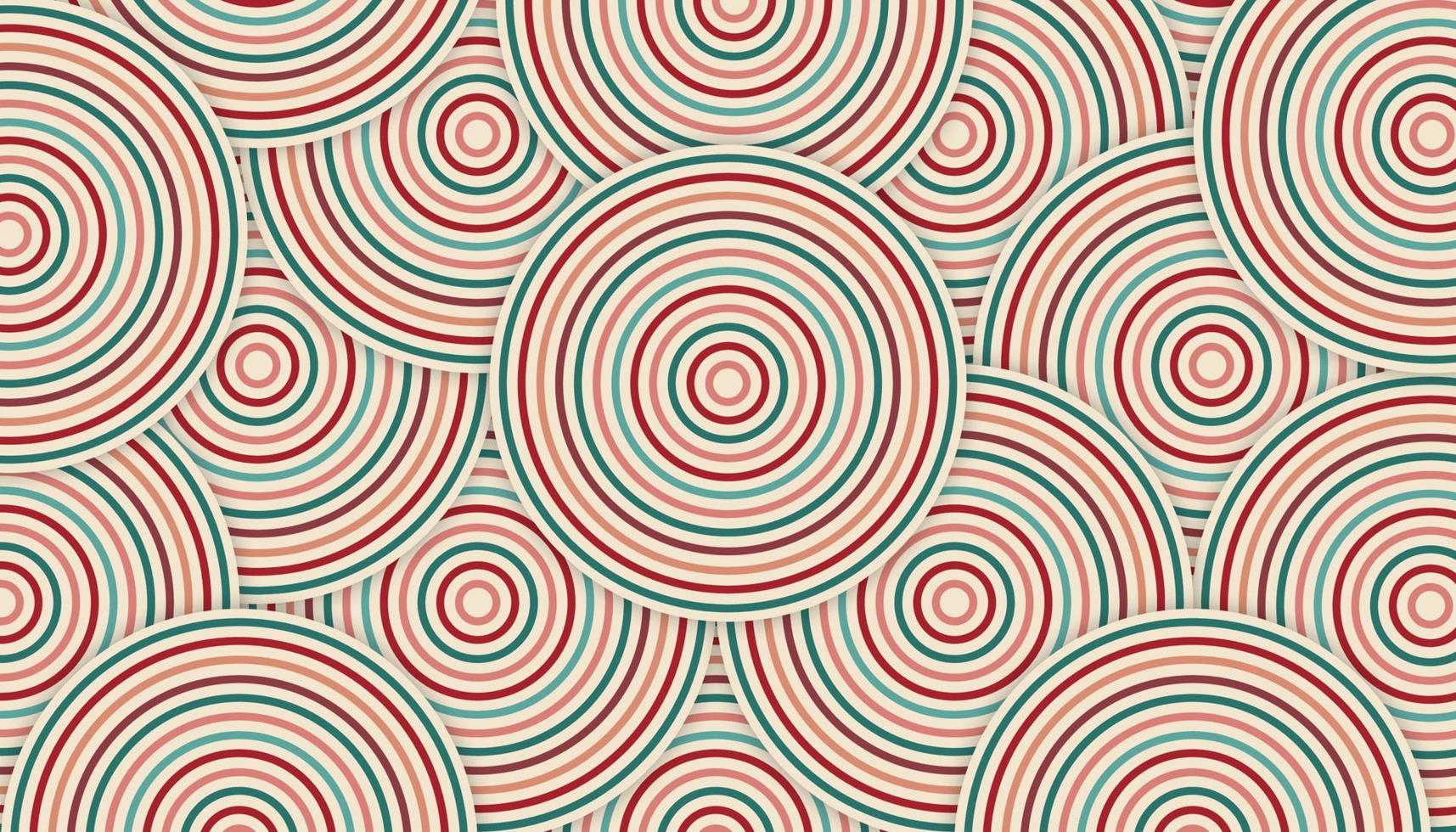 abstrait avec des lignes circulaires en couleur rétro vecteur