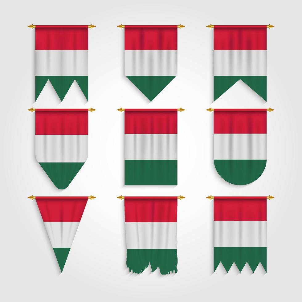 drapeau hongrois sous différentes formes, drapeau hongrois sous différentes formes vecteur