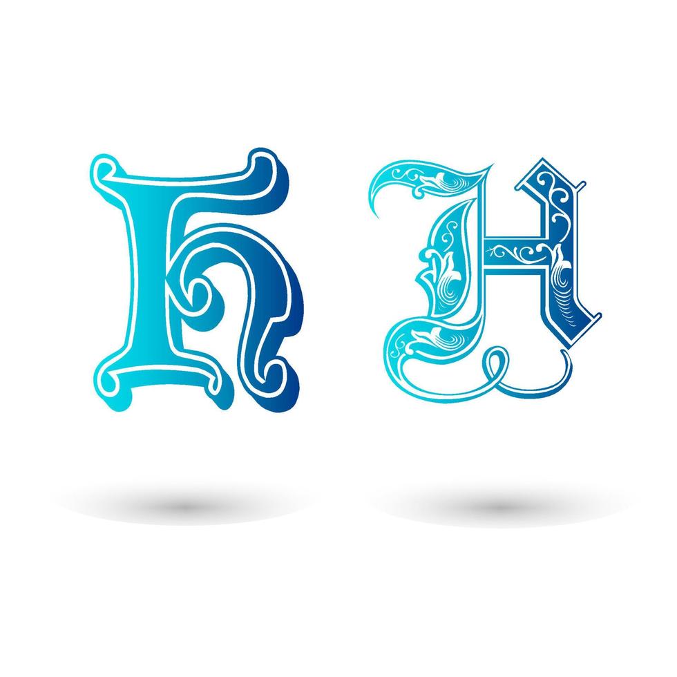 typographie décorative de la lettre celtique h vecteur