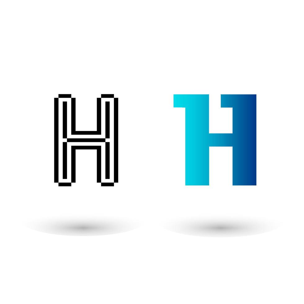 conception graphique abstraite pixel lettre h vecteur